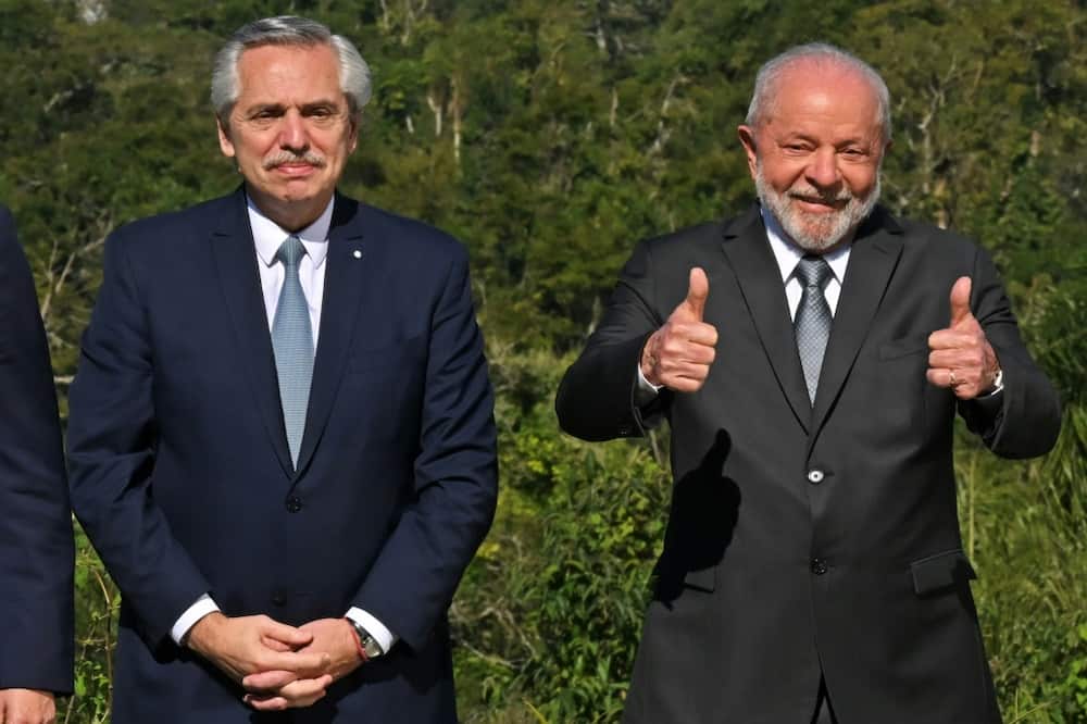 Argentine President Alberto Fernandez (L) and his Brazilian counterpart Luiz Inacio Lula da Silva have spoken out against new conditions for an EU-Mercosur free trade deal