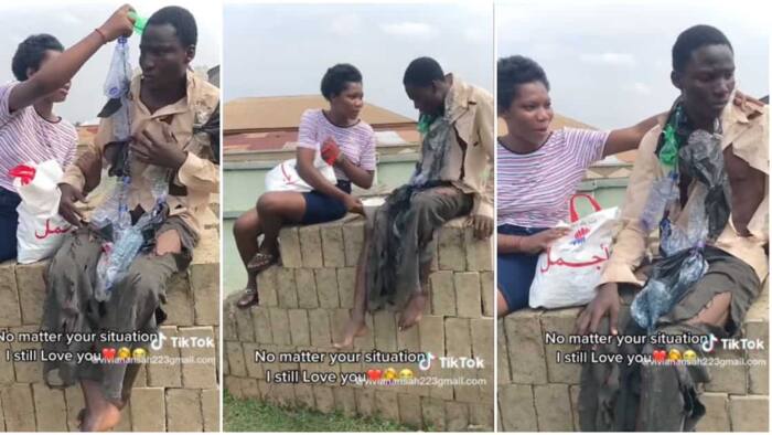 Lady Takes Packaged Food to Visit Her Alleged Mentally Challenged Boyfriend, Shows Him, Love