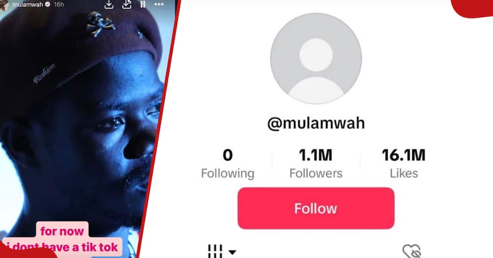 Mulamwah lamented over losing TikTok account with over 1 million followers.