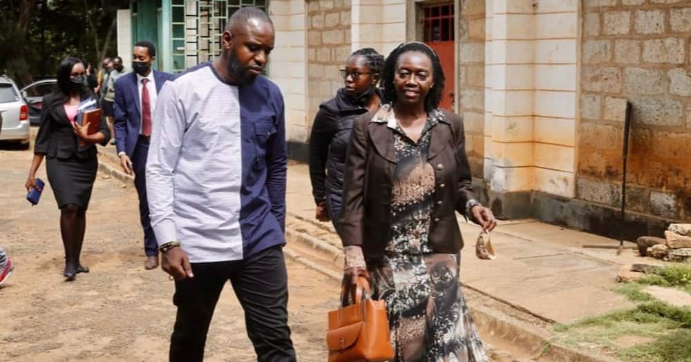 Boniface Mwangi and his lawyer, Martha Karua.