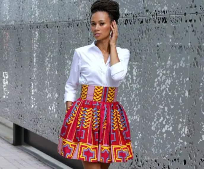 Short ankara best sale skirt and blouse