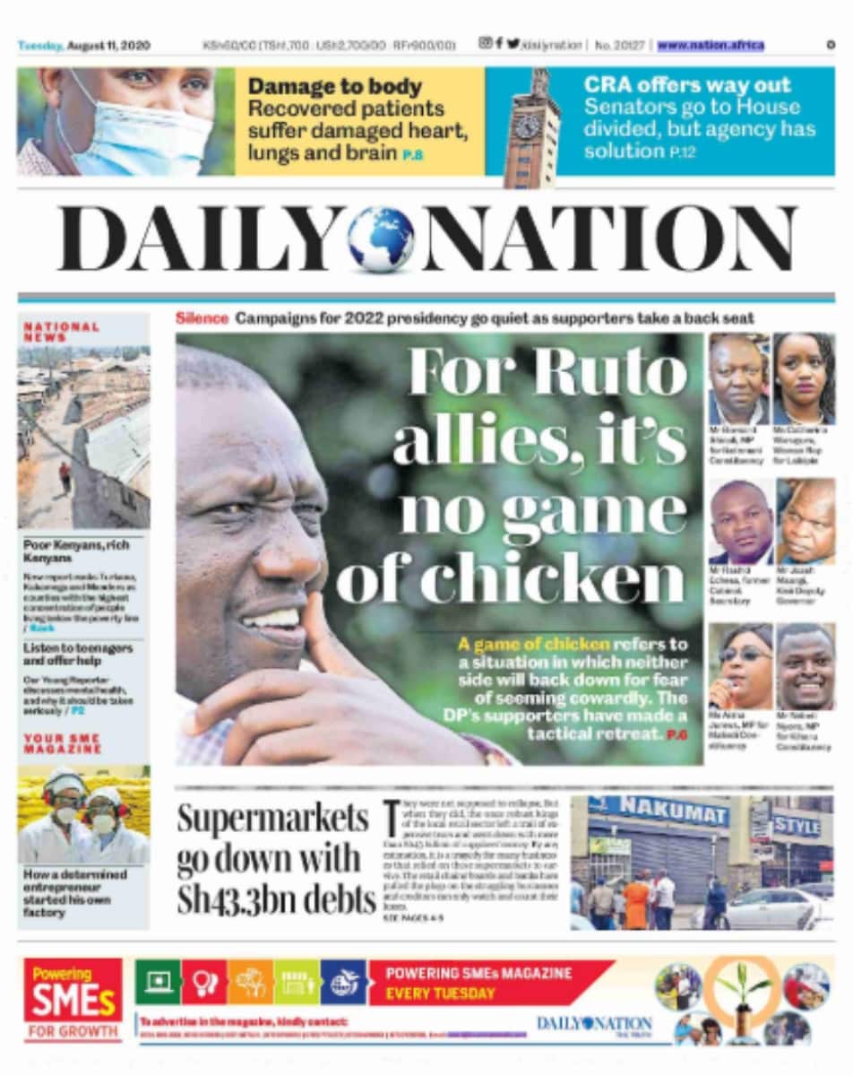Kenyan newspapers review for August 11: Meru, Nyeri and Kirinyaga listed among Kenya's richest counties after Nairobi