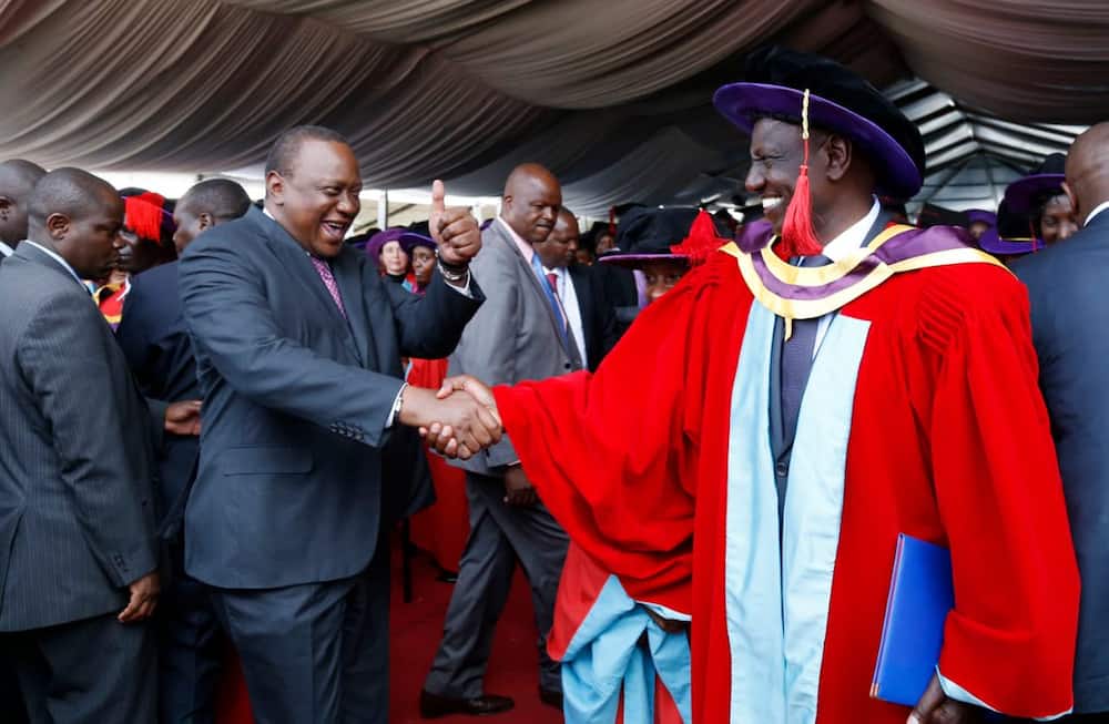 Uhuru jokes he thought Ruto was cheating him by skipping work for studies
