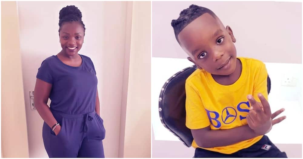 Nyaboke Moraa (l) and her lovely cute son (r).