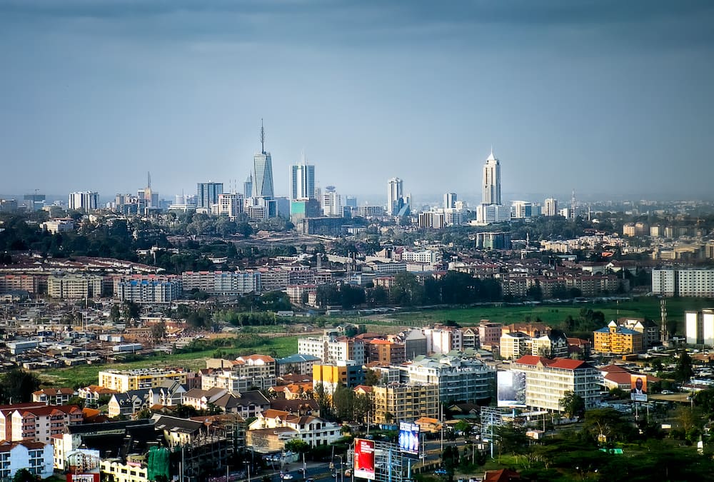 Aerial view of the city of Nairobi
