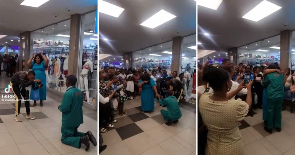 A Mzansi man proposed at a shopping mall