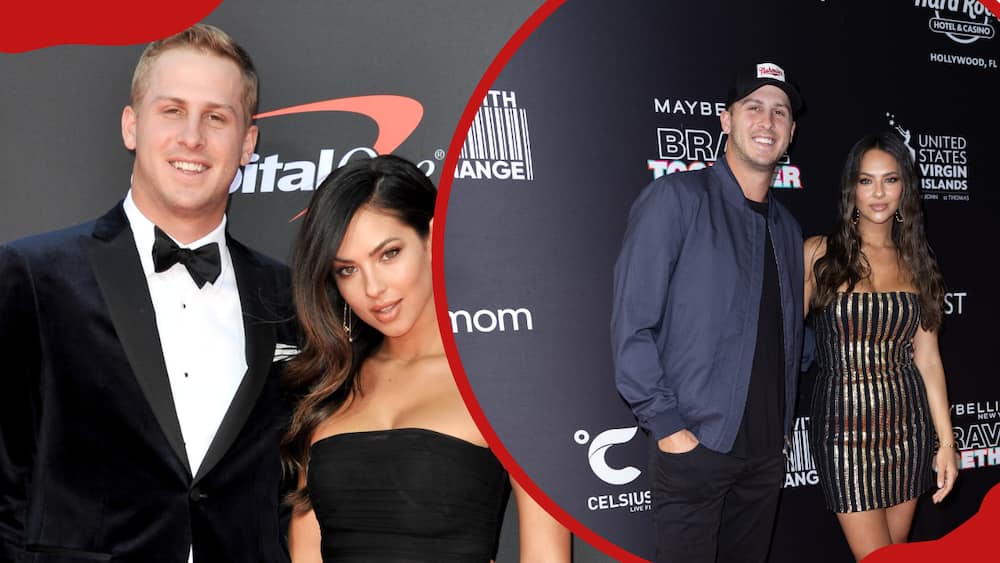 Christen Harper and Jared Goff pose for a photo