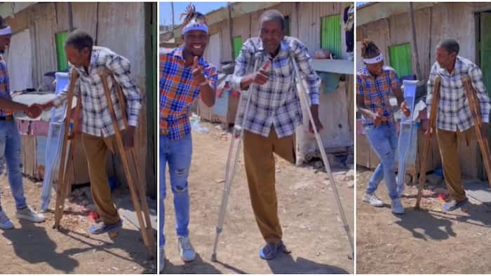 David Moya Helps Donate New Crutches to One-Legged Widower Single-Handedly Raising His Kids