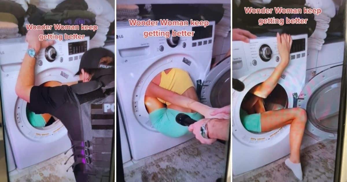 Video Of Police Officer Trying To Rescue Woman Stuck In Washing Machine Goes Viral Ke