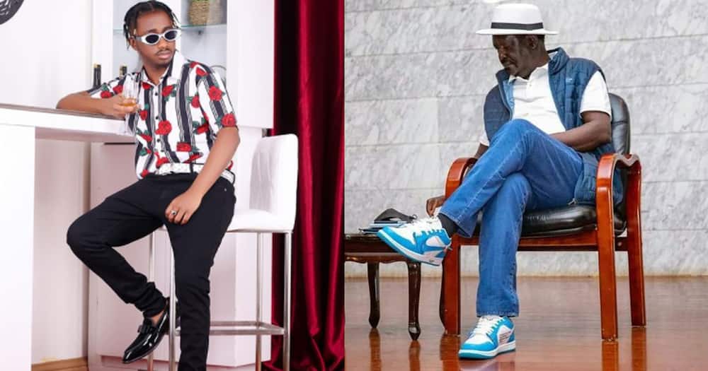 Ali Abdi gifted Raila Odinga sneakers.