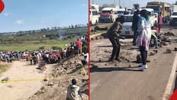 Angry Juja Residents Block Thika Road after Woman Was Mauled by Hyena, Detain Body