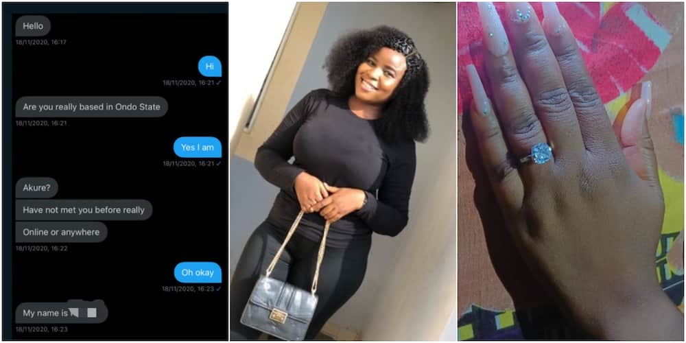 Lady gets engaged to man who slid into her DM, many react as adorable photos go viral