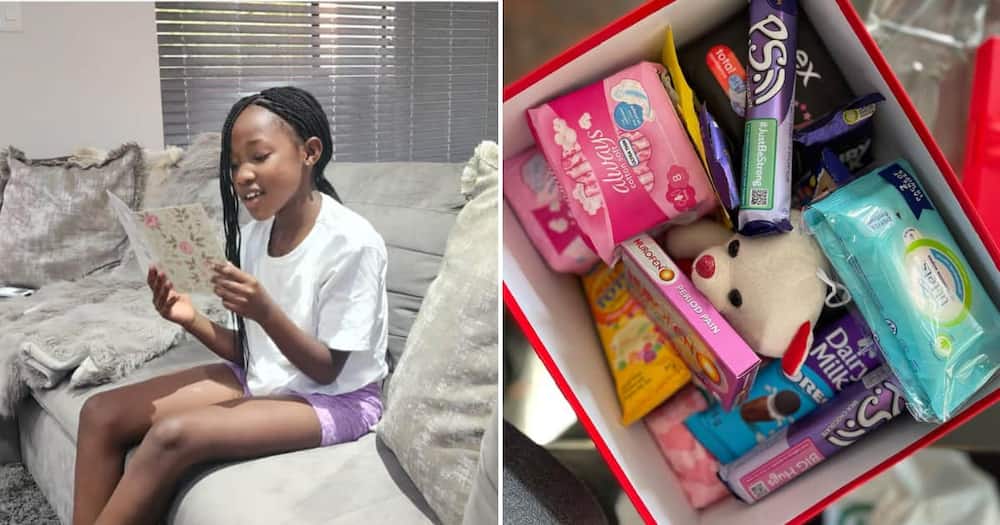 A caring dad gave her daughter a period package.