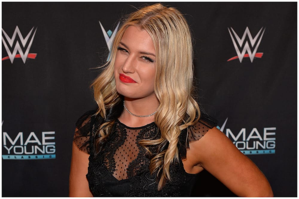 Mae Young Classic contestant Toni Storm appears on the red carpet of the WWE Mae Young Classic in Las Vegas, Nevada.