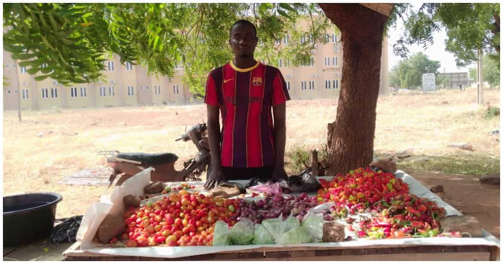 Varsity Graduate Showcases Fruits, Vegetable Enterprise He Ventured in after Commencement: “Your Help Counts”