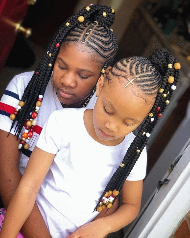 A Fantastic Collection Of Kids Braided Hairstyles With Beads Knotless box braids(short) with feathered ends. kids braided hairstyles with beads