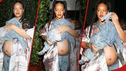 Rihanna Shows Off Baby Bump During Dinner Date with Napping Son RZA