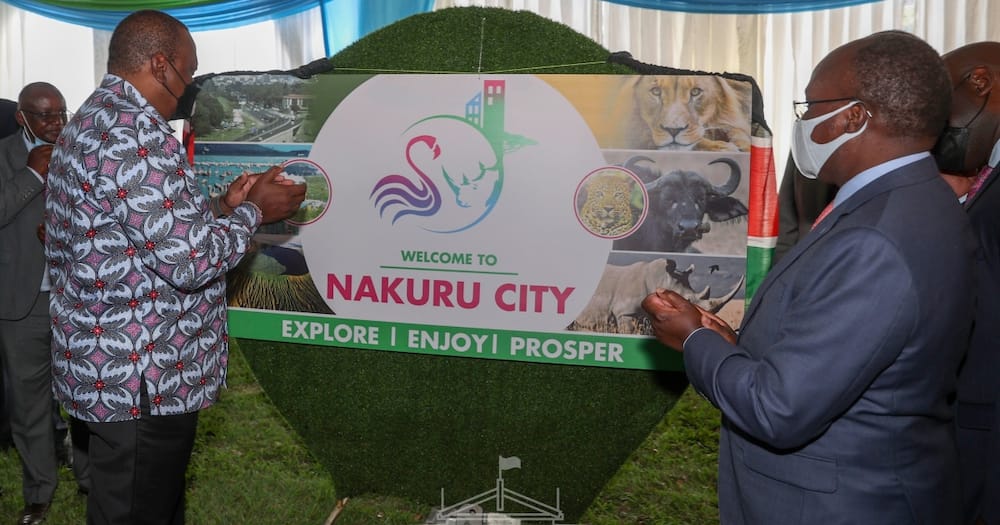 President Uhuru Kenyatta has conferred city status to Nakuru, making the Central Rift town Kenya's 4th city. Photo: State House Keny.