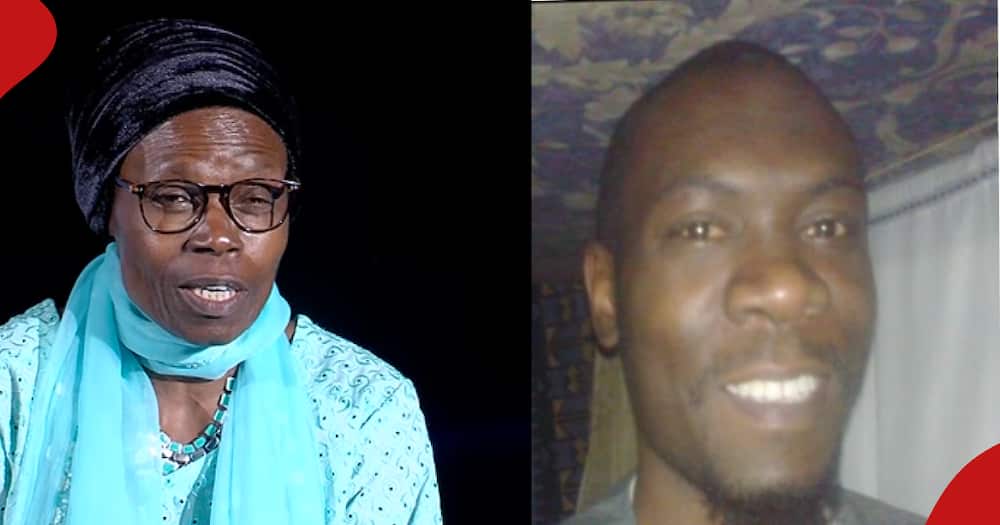 Dorothy Kweyu (left frame). Her son Stephen Munyakho (right frame) has been jailed in Saudi Arabia.