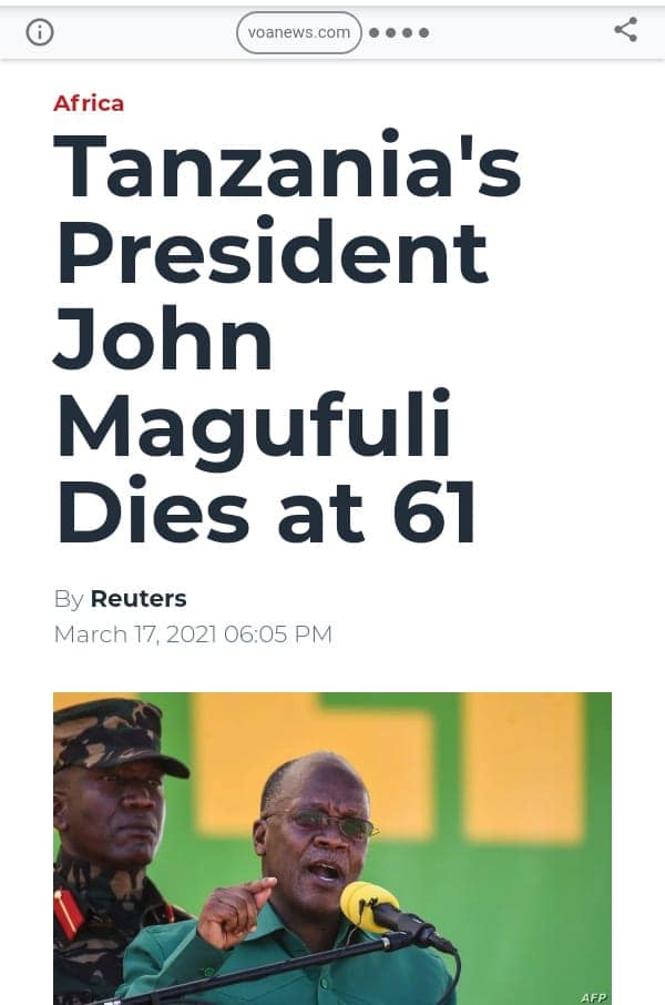 How international media covered John Pombe Magufuli's death