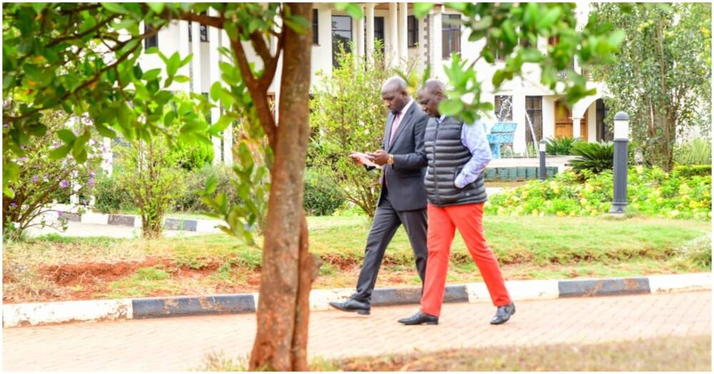 President-elect William Ruto (in red trousers) and Kipchumba Murkomen. Photo: Dennis Itumbi.