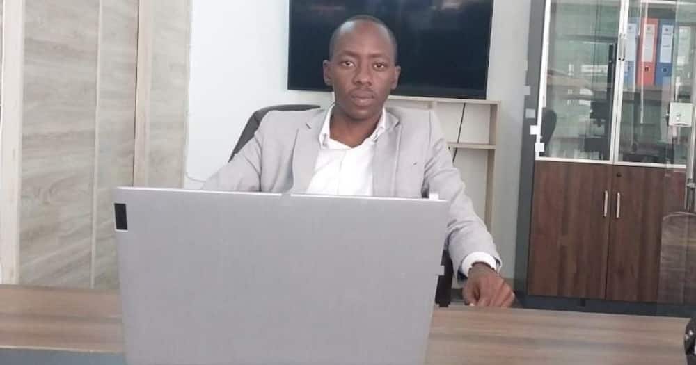 Samuel Kinyua at his office.