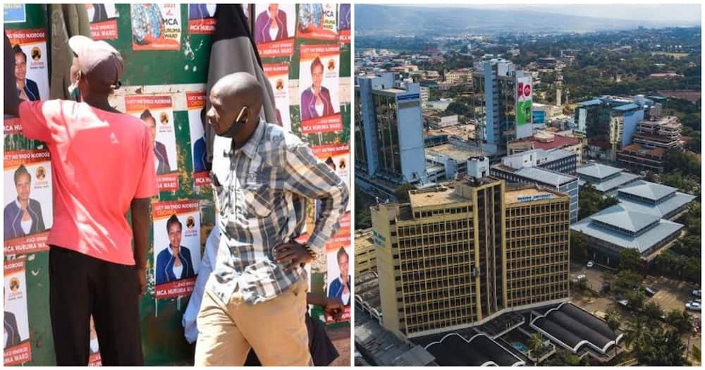 Campaign posters in Kisumu city.