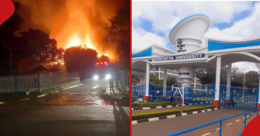 A fierce fire broke out at Kenyatta University's Old Moi Library leaving a trace of destruction behind.
