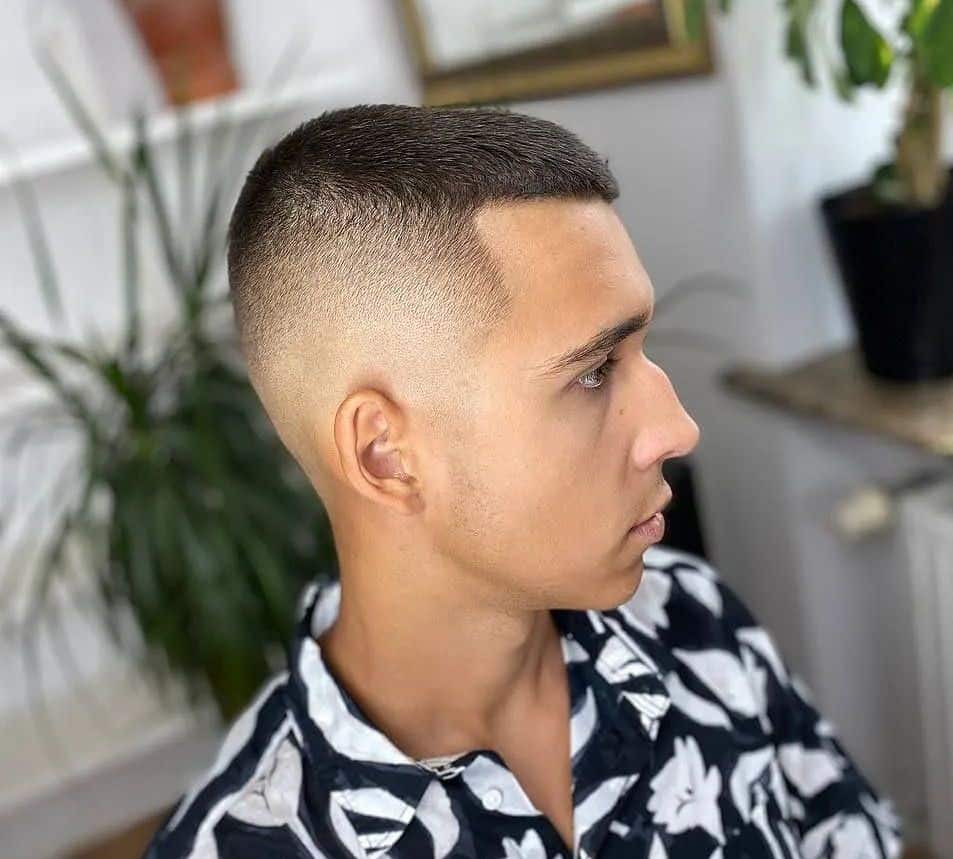 Buzz cut hairstyle for long face shapes