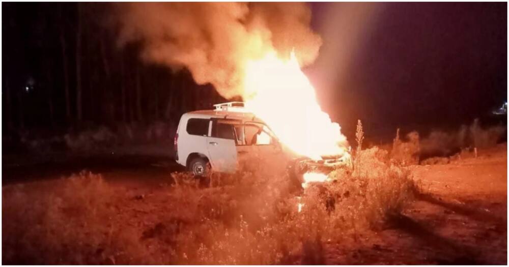 Vehicle on fire. Photo: Citizen.