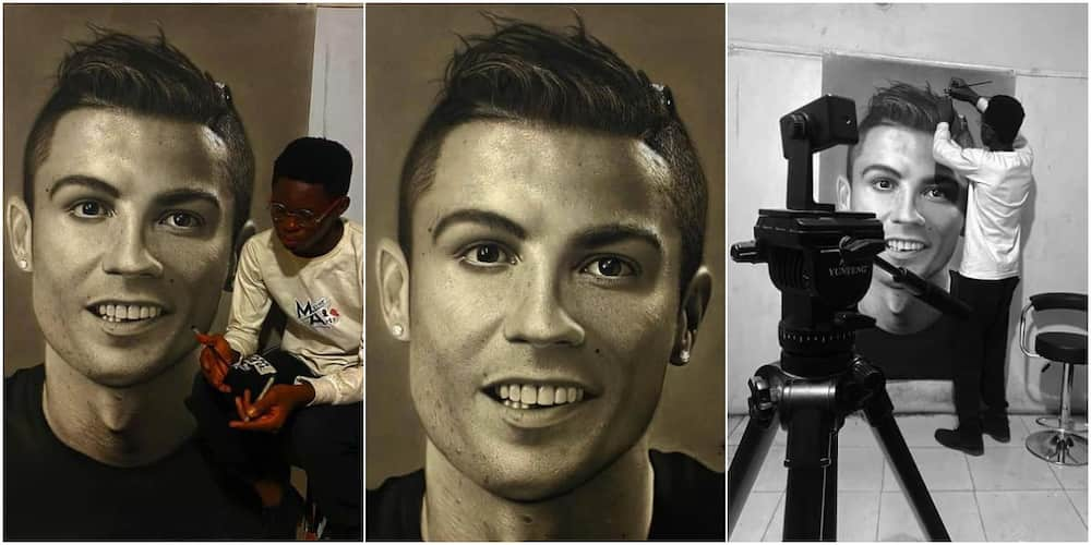 Mayor Olajide spends 75 hours drawing Cristiano Ronaldo