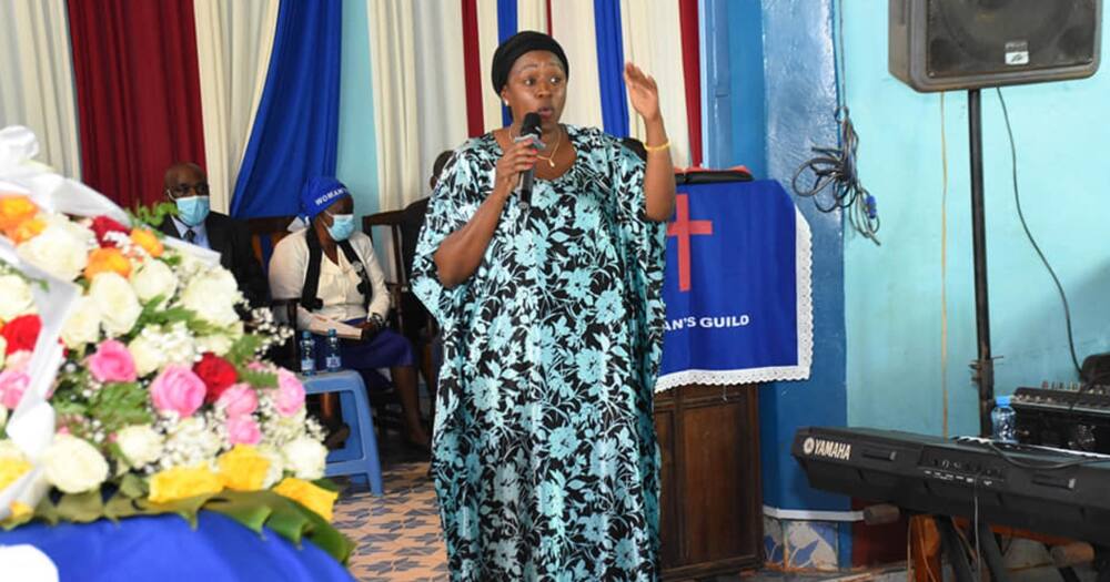 Murang'a Woman Rep Sabina Chege speaking at a past event.