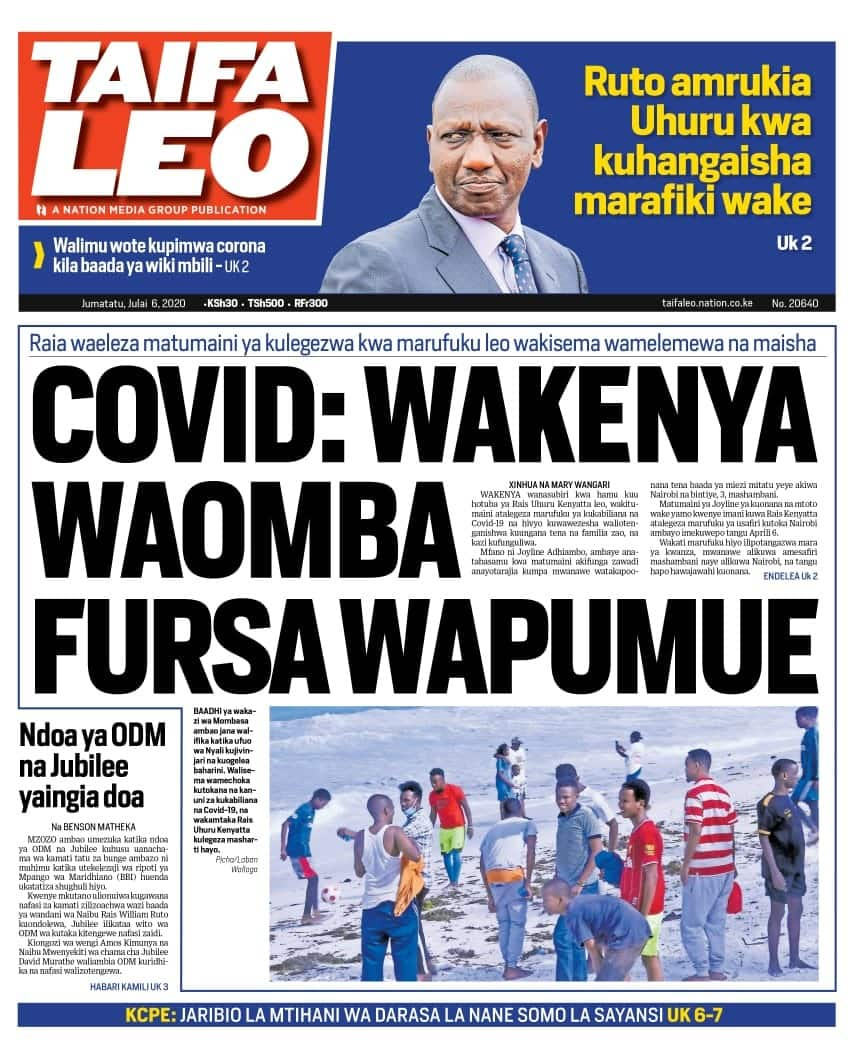 Magazeti ya Jumatatu, Julai 6