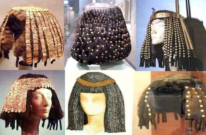 Wigs of ancient Egypt that were worn by high class ladies