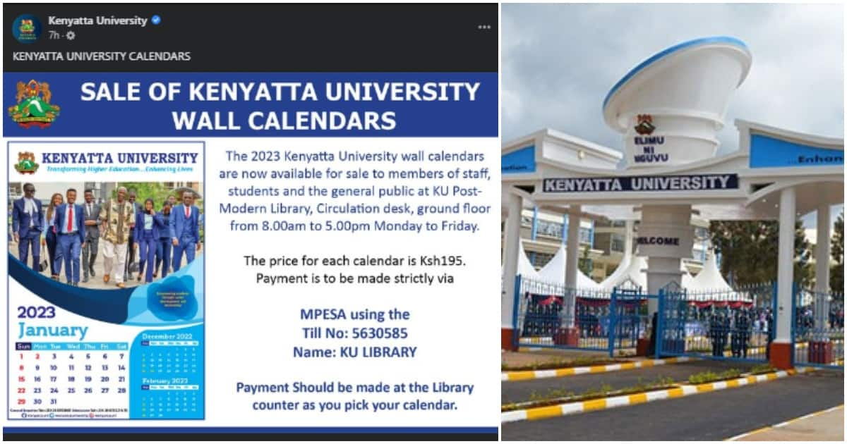 Kenyatta University Pulls Down 2023 Calendars' Sale Post after Netizens