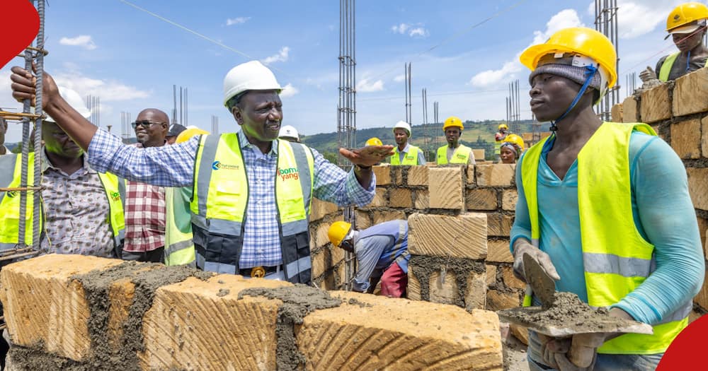 William Ruto maintained that the affordable housing project guarantees employment for youths.