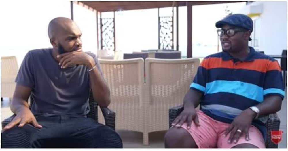 Mr Steven Debrah (right) in an interview with Tayo Aina on YouTube