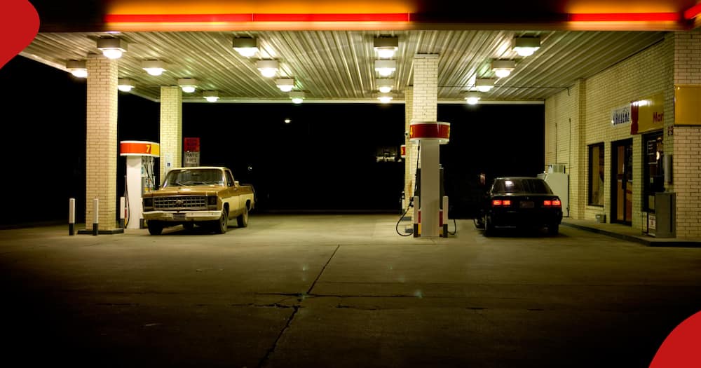 A petrol station.