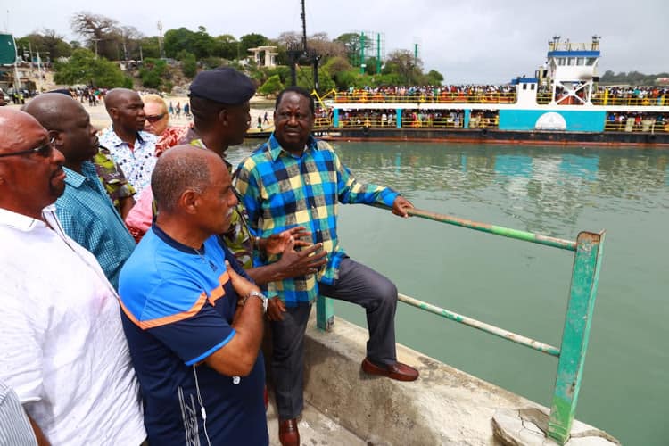 Raila divides opinion after issuing orders to suspend dredging activity in Likoni