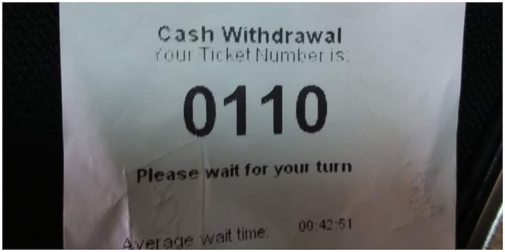 A slip of the newly introduced banking hall ticket numbers. Photo: Group Kenya