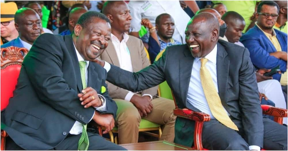 Deputy President William Ruto (r) and ANC leader Musalia Mudavadi. Photo: William Ruto.