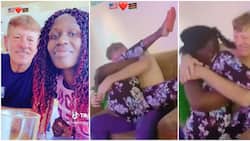Kenyan Woman Shares Lovely Video Playing Around with 22 Years Older Mzungu Lover: "Mapenzi Wewe"