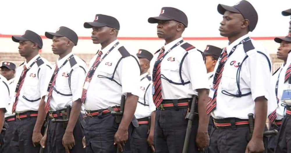 G4S guards at a parade.