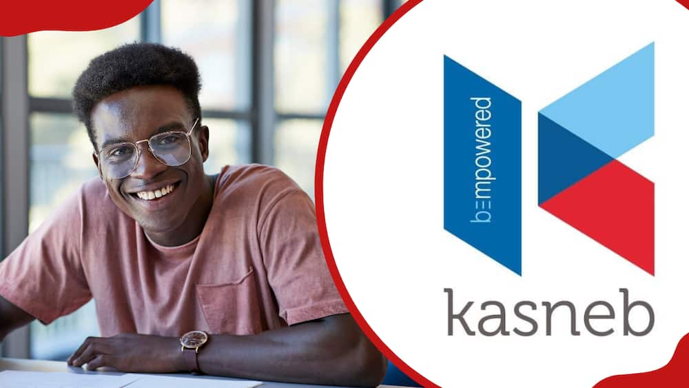 A student and KASNEB logo