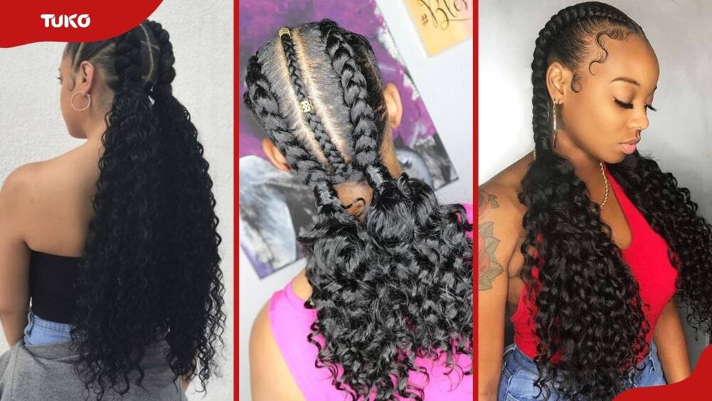 2 braided ponytails with weave hairstyles you should try out 