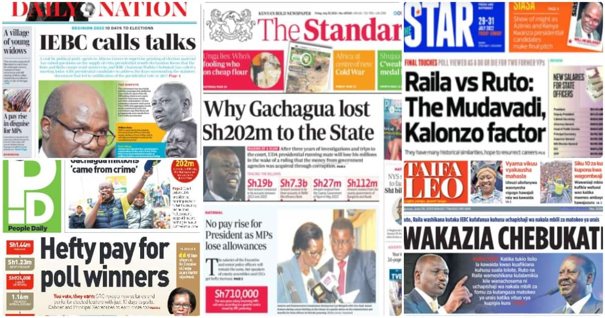 Kenyan Newspapers Review: Raila Odinga Maintains Wide Lead Over William ...