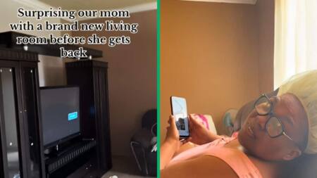 Two Sisters Upgrade Mum's Living Room with New Posh Furniture, Buy Her Huge TV in Viral Video