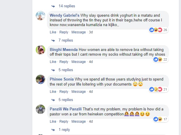Kenyans hilariously list things they'll never understand about women