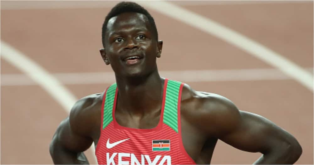 Mark Otieno Odhiambo of Kenya looks on after he competes in the Men's 100 metres semi finals on day four of the Gold Coast 2018 Commonwealth Games at Carrara Stadium in Australia. (Photo by Cameron Spencer/Getty Images)