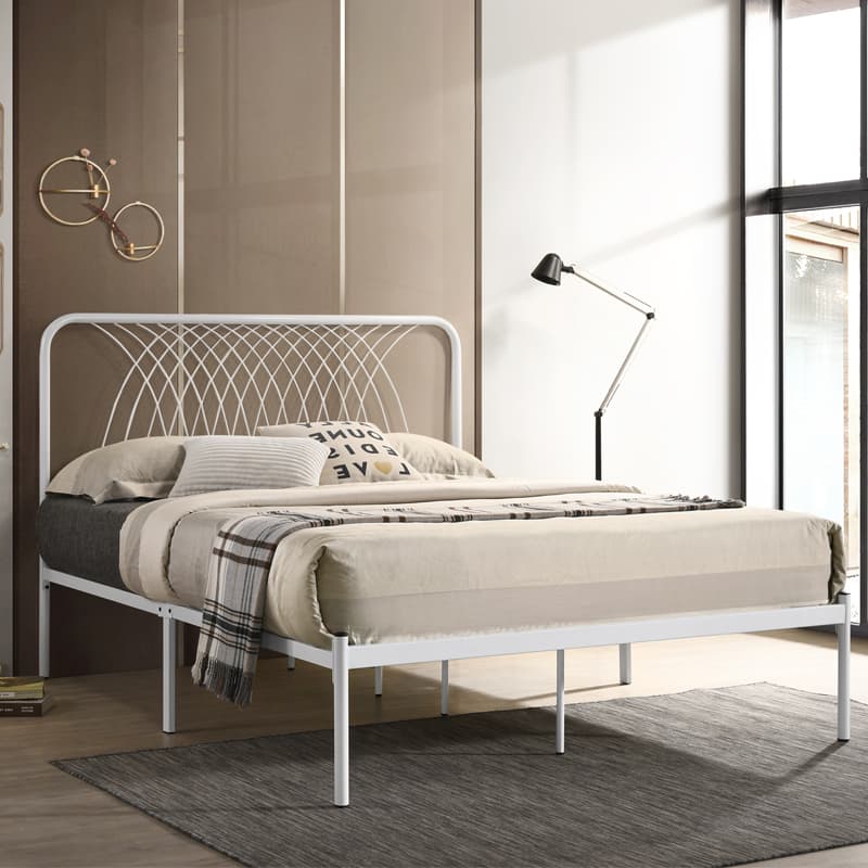 Metal bed designs with headboard